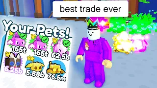 CRAZY TRADE For 165t PET on Roblox Pet Simulator X