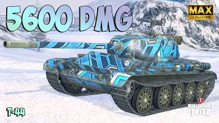 T-44 in Action 5600 DAMAGE ⭕️ Ace Badge ⭕️ WoT Blitz Gameplay