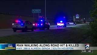 Man walking along road in south Houston hit, killed, police say