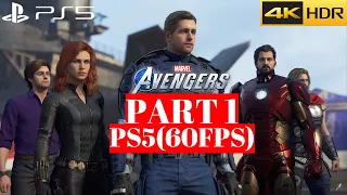 MARVEL'S AVENGERS PS5 Gameplay Part 1 - INTRO - Full Walkthrough | 4K 60FPS |