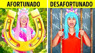 UNICORNIO CON BUENA SUERTE VS. MALA SUERTE EN PRISIÓN || Situaciones locas y graciosas por 123 GO!