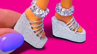 10 DIY Barbie Hacks: Mini Curlers, Soap Bubbles, Shoes, Cap and more!