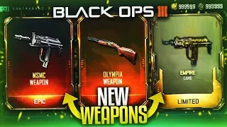 "NEW DLC WEAPONS" & "SECRET CAMO" -  MSMC, OLYMPIA, & EMPIRE CAMO! (BO3 NEW DLC SUPPLY DROP OPENING)