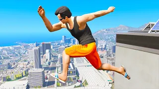 GTA 5 Jumping off Highest Buildings - GTA V Funny Moments #6