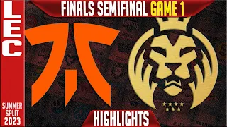 FNC vs MAD Highlights Game 1 | LEC Summer 2023 Finals Semifinals | Fnatic vs MAD Lions G1