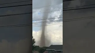 Landspout Over Homes in Texas