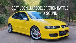 Seat Leon 1m acceleration battle+ sound ( 1.6 vs 1.9tdi vs 1.8t vs 2.8 v6 )
