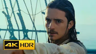 Pirates of the Caribbean Curse of the Black Pearl - Will Turner saves Elizabeth scene in 4K HDR