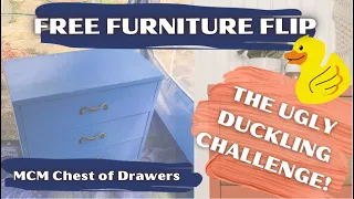 Extreme Furniture Makeover | Ugly Duckling Challenge | Free MCM Furniture Flip