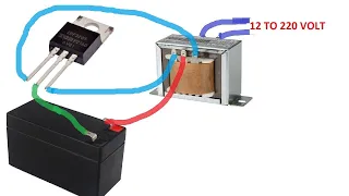 İNVERTER  DEVRESİ - ÇOK BASİT TEK TRANSİSTÖRLÜ. - 12 To 220 Volt İnverter Circuit SINGLE TRANSISTOR