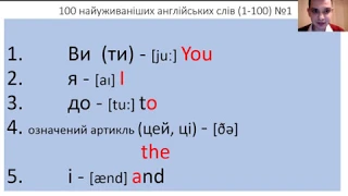 100 найуживаніших англійських слів в повільному темпі, відео №1 (модернізоване)