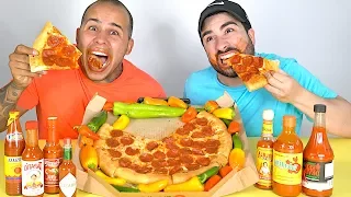 HOTTEST HOT PIZZA IN THE WORLD!!! $100 CASH BET!!! GHOST PEPPER + CAROLINA REAPER