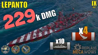 Lepanto 228k Damage. 3100 XP (Arrasando) | World of Warships Gameplay