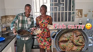 COOKING THE MOST APPETISING FISH CURY AND GREEN VEGETABLES FOR MY HUBBY❤ @ItsNasto AND FRIENDS