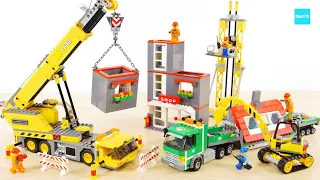 レゴ シティ ビル建設現場 7633 モービルクレーン トレーラー ショベルカー ／ LEGO City Construction Site Speed Build & Review