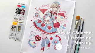 [Acrylic Gouache] Analog Illustration Making #3