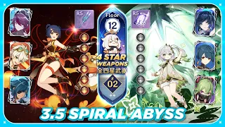 Xiangling Melt & Nahida Hyperbloom | 4 Star Weapons | Genshin Impact 3.5 Spiral Abyss Floor 12