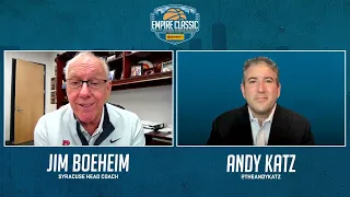 Andy Katz talks with Syracuse head coach Jim Boeheim