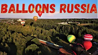 Hot air balloons festival in Pereslavl-Zalesskiy in Yaroslavl Region of central Russia