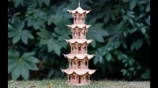 耗时三个月，用了上万根竹签做成的迷你古建筑琉璃塔