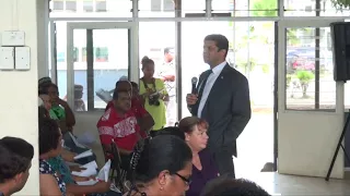 Fijian Attorney-General conducts job evaluation consultation with teachers at Labasa College.