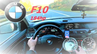 BMW F10 520d 184hp Acceleration and Top Speed on Autobahn