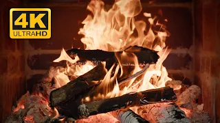 🔥 Warm Logs Burning in Fireplace with Crackling Fire Sounds 3 Hours 🔥 Relaxing Fireplace 4K ASMR