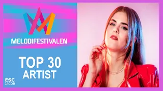 Melodifestivalen 2024 (Eurovision Sweden 🇸🇪) My TOP 30 Artist