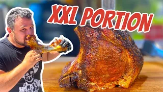 XXL 2000g  SCHWEINERÜCKEN mit BRATKARTOFFELN vom Gasgrill ---    Klaus grillt