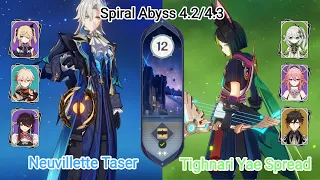 C0 Neuvillette Taser & C1 Tighnari Yae Spread - Spiral Abyss 4.24.3 Floor 12 9 star Genshin Impact