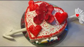 Торт на День Святого Валентина! Вкусный, сладкий подарок для любимых!