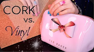 ASMR Cork vs. Vinyl Triggers 🩵 (NO TALKING) Textured Scratching, Addictive Tapping, Bassy & Crisp 4K