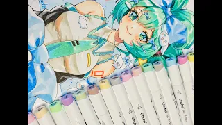 Colouring with Ohuhu speedpaint (Hatsune Miku)💙🎨