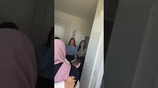 She surprised her friends & family by wearing hijab first time #reaction #hijabi #islam #muslimah
