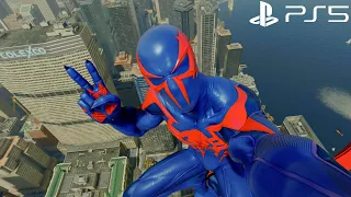 Spider-Man Remastered - 2099 Black Suit Free Roam Gameplay (Performance RT Mode)