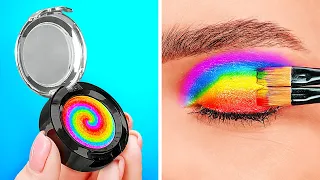 GEWELDIGE REGENBOOG TIKTOK BEAUTYHACKS || Coole knutsels voor meisjes! Eenhoorn make-up door 123 GO!