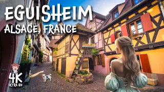 EGUISHEIM, FRANCE 4K walk. Belle’s village?  A beautiful medieval town in Alsace