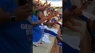 Victory celebration Georgia State Panthers football over Tennessee Volunteers