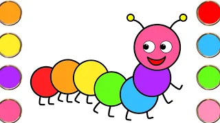 Draw a caterpillar with pre school arts!￼