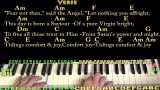 God Rest Ye Merry Gentlemen (Christmas) Piano Cover Lesson in Am with Chords/Lyrics