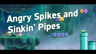 Super Mario Wonder Angry Spikes and Sinkin' Pipes Walkthrough, 10 Coins - Pipe-Rock Plateau