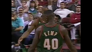 Shawn Kemp` 2 Slams @ PHI - 12/9/96