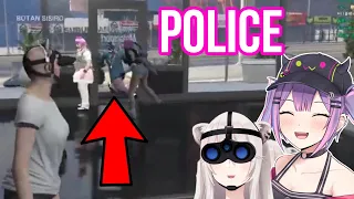 Shishiro Botan Laugh So Hard At Towa Accidentally Hitting Police Officer | GTA V [Hololive/Sub]