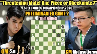 SPEED CHESS CHAMPIONSHIP 2020 | Wesley So VS Nodirbek Abdusattorov | Preliminaries Game 2 (1minute)