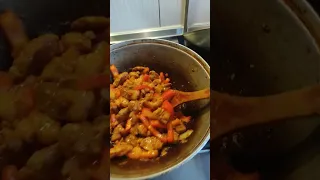 Грузинский картофельный суп соуз, в процессе