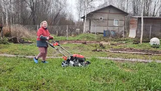 купили новый агрегат hammer газонокосилка