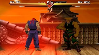 EVIL RYU vs EVIL GUILE - High Level Awesome Fight!