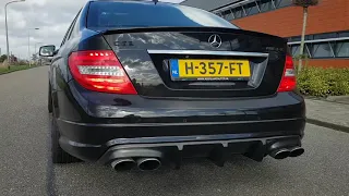 Mercedes C63 AMG 6.2 V8 Friedrich Exhaust Sound Downpipe Acceleration