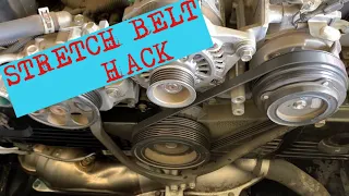 How to replace the stretch drive belt on a Subaru without special tool