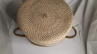 Jute Basket White Zigzag Handles